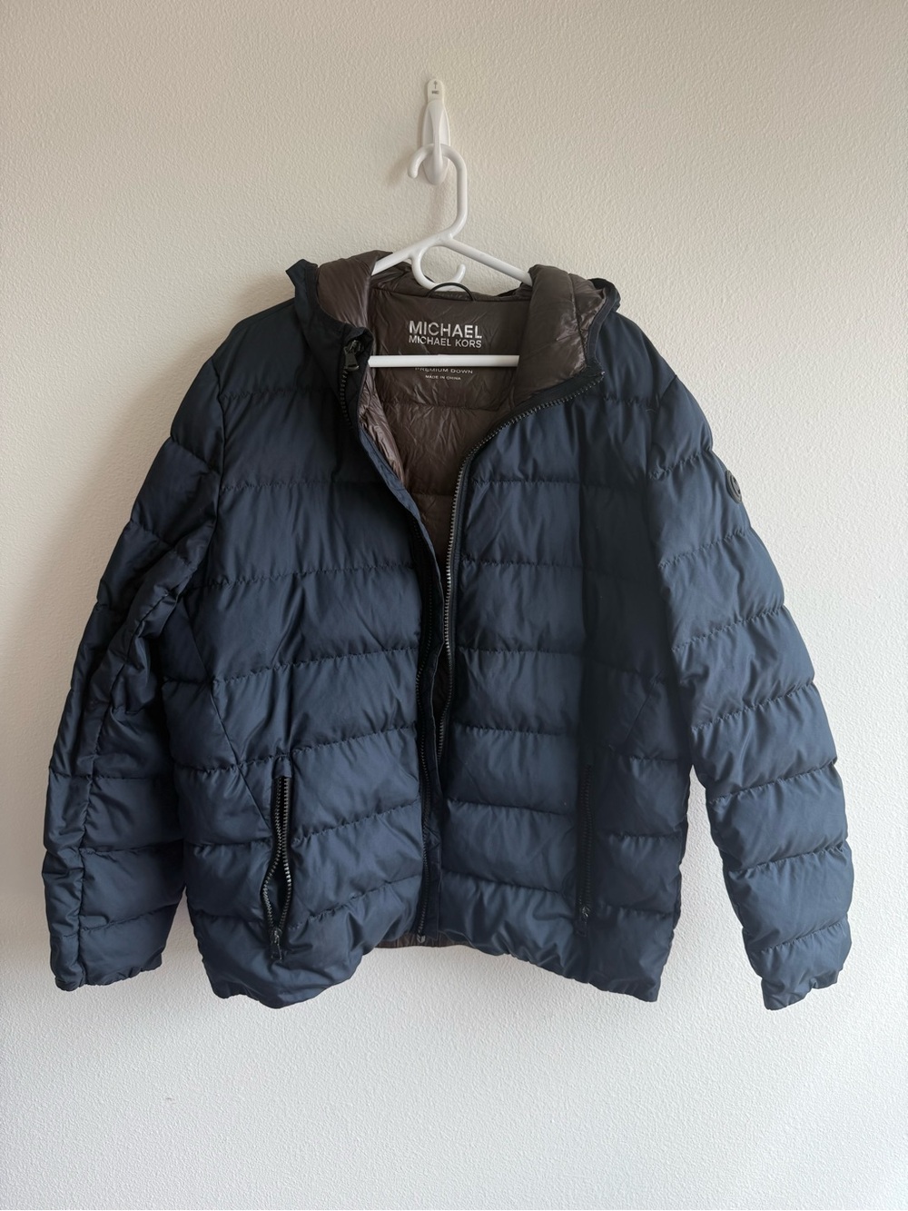 Michael Kors Mens Premium Down Hooded Puffer Jacket XLT